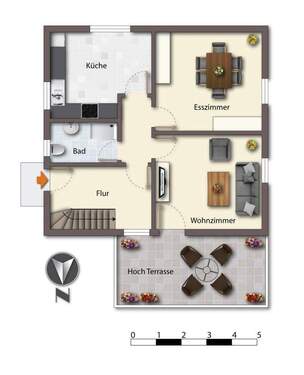 Skizze EG mit Hochterrasse - 