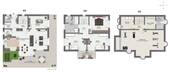 Grundrisse des Einfamilienhauses - 