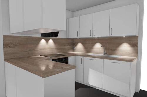 Moderne Küche mit Holzoptik - 