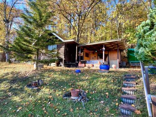 Blockhütte mit überdachter Terrasse - 
