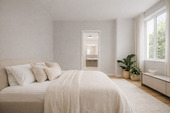 Masterschlafzimmer mit En-Suite-Badezimmer - 4 Zimmer Etagenwohnung in Berlin