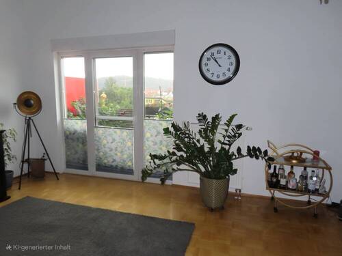 Wohnzimmer mit Zugang Balkon - 
