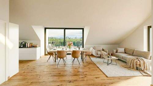 Wohnen Dachgeschoss - 'RAUM. LICHT. WEITBLICK.' *3 Zimmer Dachgeschoss mit zwei Sonnenbalkonen und Blick ins Grüne!*