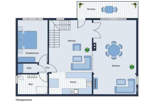 Möbliervorschlag Obergeschoss Wohnhaus - 