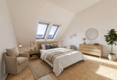 Schlafzimmer - digital gestaged - 3 Zimmer Etagenwohnung zum Kaufen in Frankfurt am Main