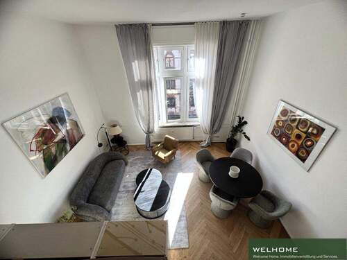 Mezzanine Aussicht - Etagenwohnung mit 92,00 m&sup2; in Frankfurt am Main zur Miete