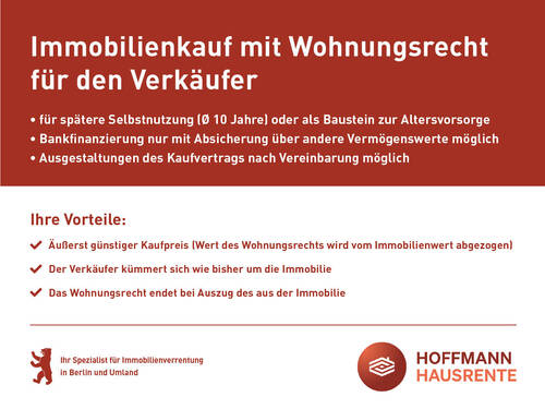 Verkauf mit Wohnungsrecht - 2 Zimmer Etagenwohnung zum Kaufen in Berlin
