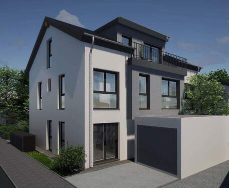 Modernes Stadthaus mit Dachterrasse - Intelligente Architektur auf drei Etagen! - Grundstück zum Kaufen in Hattersheim am Main
