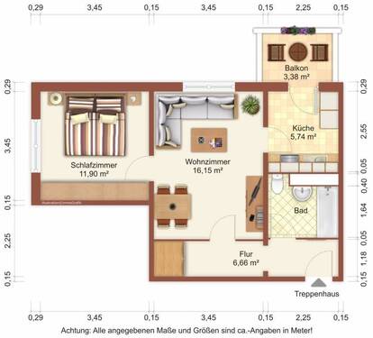 Bild 2 - 2 Zimmer Etagenwohnung zur Miete in Greifswald