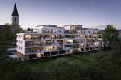visu westen dämmerung.jpg - Architektur trifft Effizienz – Stilvolle 3-Zimmer-Wohnung eines innovativen Neubauprojekts (EH 40 QNG+ Vorbereitung)