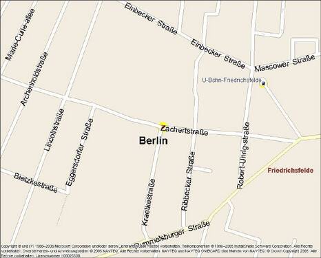 Kartenausschnitt - 1 Zimmer Etagenwohnung zur Miete in Berlin