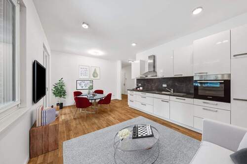 Wohnküche - Einrichtungsidee - Etagenwohnung mit 62,00 m&sup2; in Berlin zum Kaufen