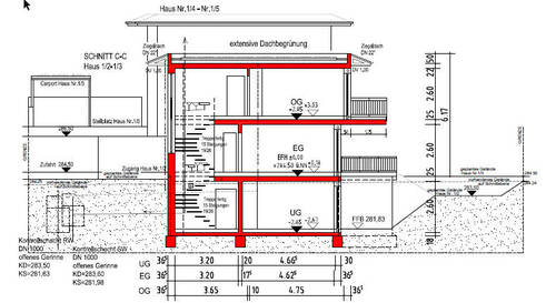 Schnitt C-C DHH 1-2 und 1-3 - 