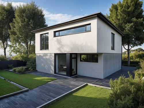 Staßenseite - Individuell geplantes Architektenhaus in Großpösna