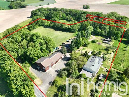 Grundstück - Landanwesen (2,9ha) mit großem Haus und Gewerbehalle