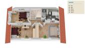 Grundrissvisualisierung Dachgeschoss - 