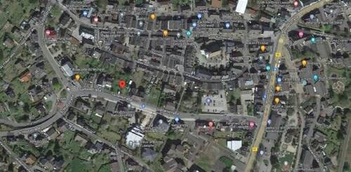 Luftbild Markierung rot - 