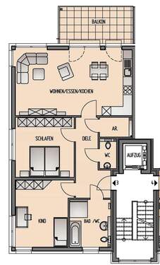 Haus 3 Wohnungen 1_3 _5 - 3 Zimmer Etagenwohnung in Gevelsberg
