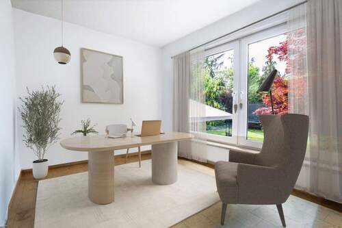 Arbeitszimmer mit Gartenblick - 