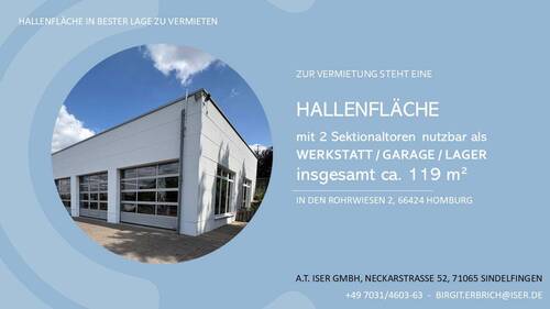 Bild 1 - Hallenfläche mit 2 Sektionaltoren in bester Lage zu vermieten