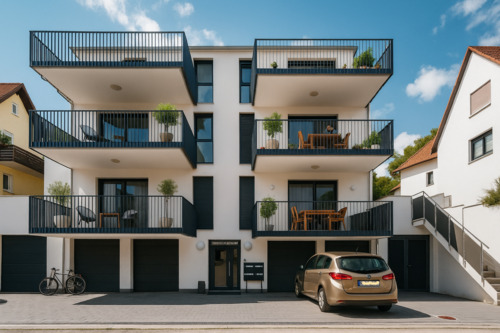 Aussenansicht Eingang - Moderne Eleganz trifft Wohnkomfort - 3-Zimmer-Neubauwohnung