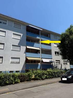 WestAnsicht - 3-ZIMMER-WOHNUNG mit EBK, WESTBALKON & KFZ-STELLPLATZ