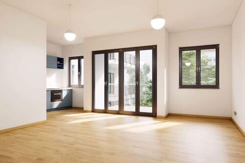 Beispiel Wohnzimmer - Moderne 2-Zimmer-Wohnung mit Sonnenbalkon zum ruhigen Innenhof