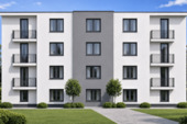 Ansicht West (ähnlich) - NEUBAU ERSTBEZUG moderne 3-Zimmer-ETW mit Balkon