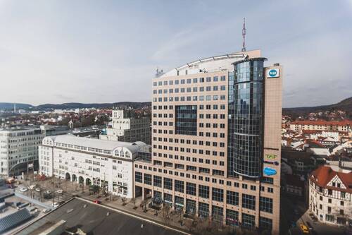 Ausblick aus dem 10. OG - Büro in Jena