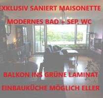 EXKLUSIV SANIERT MAISONETTE MODERNES BAD + SEP. WC BALKON INS GRÜNE LAMINAT EINBAUKÜ. MÖGL. ELLER - Düsseldorf