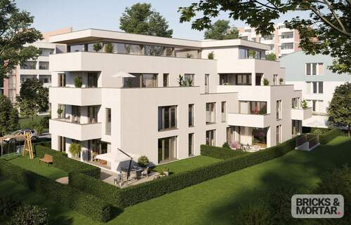 Oblatterwall Garten (Visualisierung) - 3 Zimmer Wohnung im Erdgeschoss Neubau an der Kahnfahrt