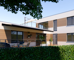 NEUBAUPROJEKT I L-Cube zweistöckig I Moderne Holzmodulhäuser in Ernsgaden auf Pachtgrundstück