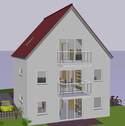 Perspektive Burgau Haus 2.jpg - Schöne Aussicht? Können Sie haben: Gemütliche 2-Zimmer-DG-Wohnung (Whg. 8) mit Balkon in ruhiger zentraler Wohnlage in Burgau - KfW 40