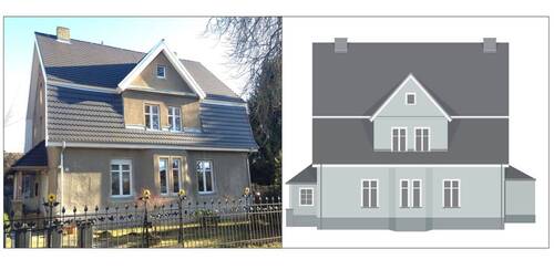 Ansicht jetzt und nach FasSan - Generationenhaus mit Baureserve im Zentrum von Falkensee
