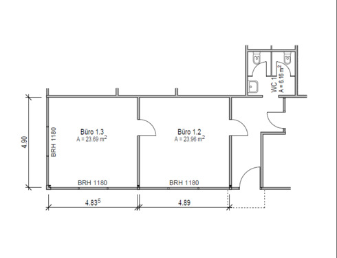Grundriss - Bürofläche Am Flughafen zu vermieten