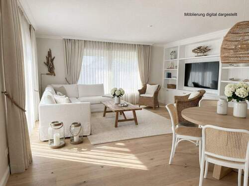 Wohnzimmer digital dargestellt - Einfamilienhaus mit 239,40 m&sup2; in Westerland zum Kaufen