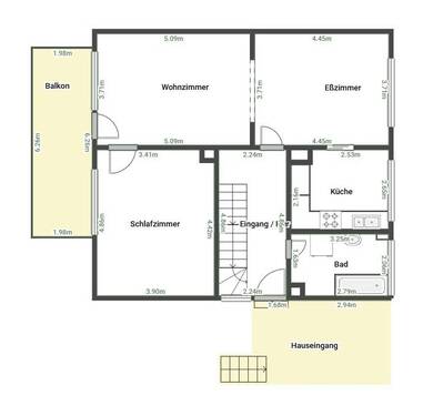 Skizze-Erdgeschoss-.jpg - Mehrfamilienhaus, Wohnhaus zum Kaufen in Saarbrücken