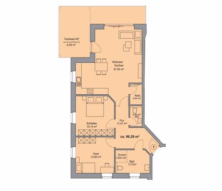 Bild 4 - Etagenwohnung mit 96,30 m² in Westerkappeln zum Kaufen