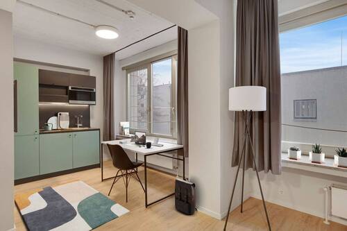 Wohnbereich - Zentral + modern: Möbliertes 1-Zimmer-Apartment zentral in Köln-Ehrenfeld 