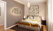 Schlafzimmer mit großem Fenster - Barrierefreie Eigentumswohnung mit Loggia und Blick ins Grüne