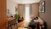 Zweites Schlafzimmer mit bodentiefem Fenster - 3 Zimmer Etagenwohnung zum Kaufen in Berlin