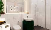 Badezimmer mit Dusche und Waschmaschinenanschluss - Etagenwohnung mit 73,10 m&sup2; in Berlin zum Kaufen