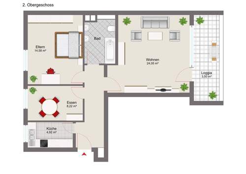 2. Obergeschoss links - 