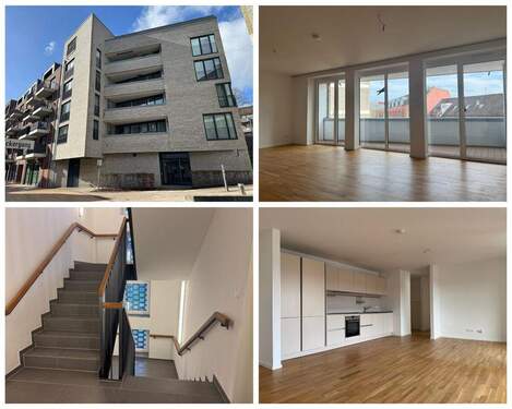 Collage - Moderne 2-Zimmer-Eigentumswohnung mit offener Küche und Tiefgarage nahe Exerzierplatz