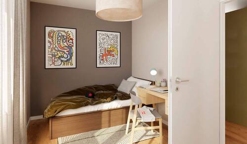 Visualisierung des zweiten Schlafzimmers - 3 Zimmer Etagenwohnung zum Kaufen in Berlin