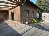Terrassenbereich - FreiRaum... Miet-Gewerbeimmobilie: EFH mit Bürofläche und Halle in begehrter Lage von Erkelenz