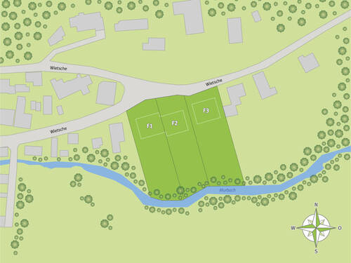 Leichlingen - Wietsche - Lageplan Baugrundstücke - Grundstück zum Kaufen in Leichlingen