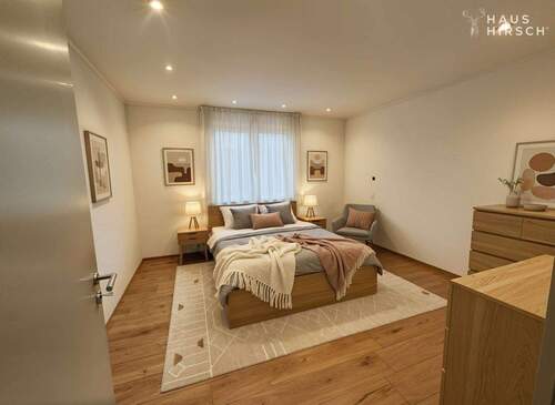 EG Schlafzimmer virtuell möbliert - 7 Zimmer Einfamilienhaus zum Kaufen in Augsburg