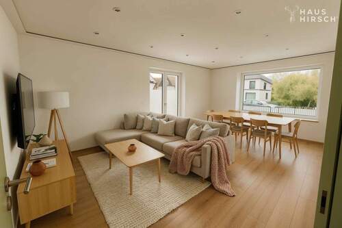 Wohnzimmer virtuell möbliert - 7 Zimmer Einfamilienhaus in Augsburg