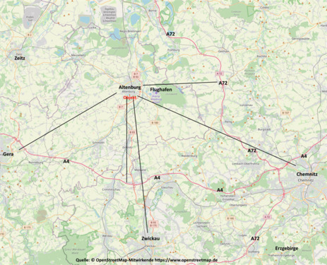 Umgebungskarte - Gewerbeobjekt (Büro, Produktion, Verkauf) in Altenburg